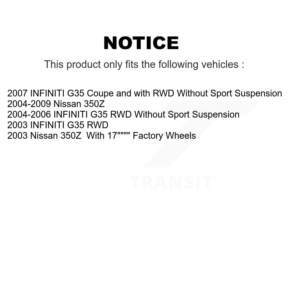 Ensemble de roulement de moyeu avant et Kit de liaison pour INFINITI G35 Nissan 350Z K7T-100774