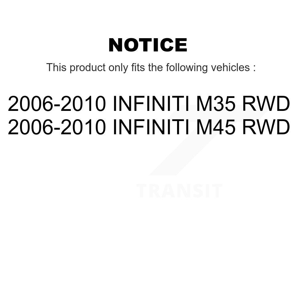 Ensemble de roulement de moyeu avant et kit de liaison pour INFINITI M35 M45 RWD 2006-2010