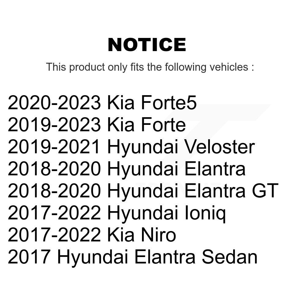 Kit d'assemblage et de liaison de roulement de moyeu avant, pour Hyundai Elantra Kia Forte Ioniq Forte