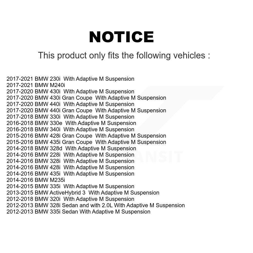 Kit de liaison d'assemblage de roulement de moyeu avant, pour BMW 328i 320i M235i 335i M240i 228i 435