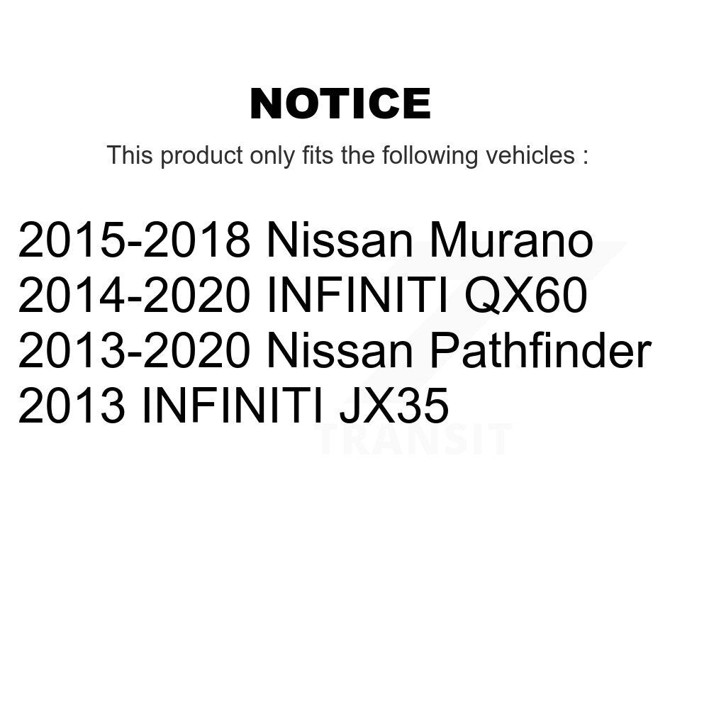 Kit de roulement de roue avant et d'extrémité de biellette de direction, pour Nissan Pathfinder Murano INFINITI QX6