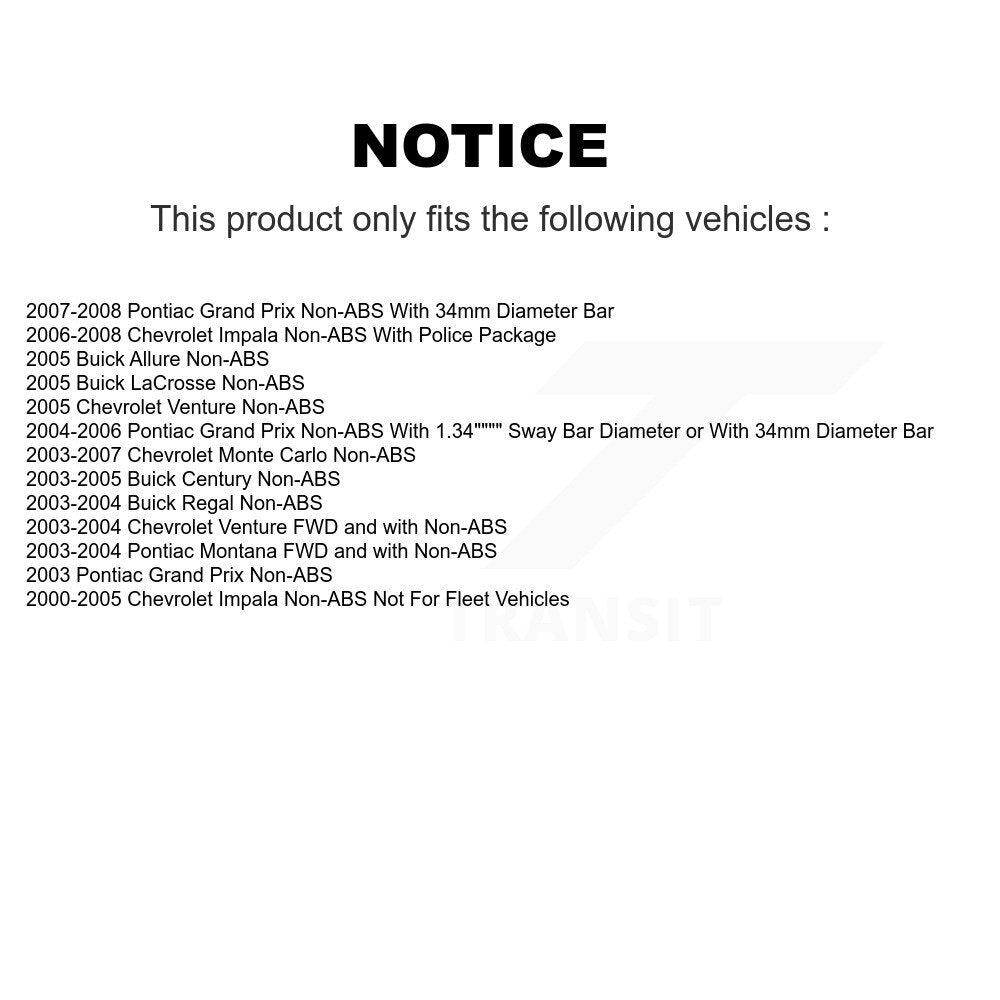 Kit de liaison de bras de commande inférieur, roulement avant gauche, pour Chevrolet Impala Pontiac Gran