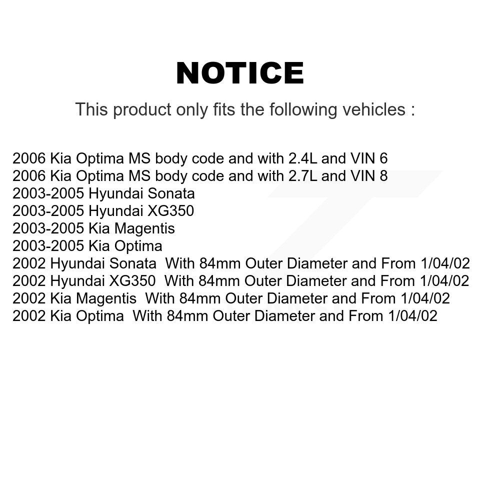 Kit de rotule inférieure et de liaison, roulement avant, pour Hyundai Sonata Kia Optima XG350