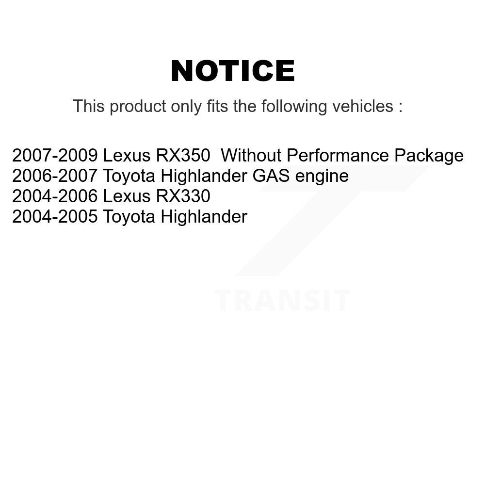 Kit de liaison d'extrémité de biellette de bras de commande inférieur, roulement avant gauche (5 pièces) pour Lexus RX350