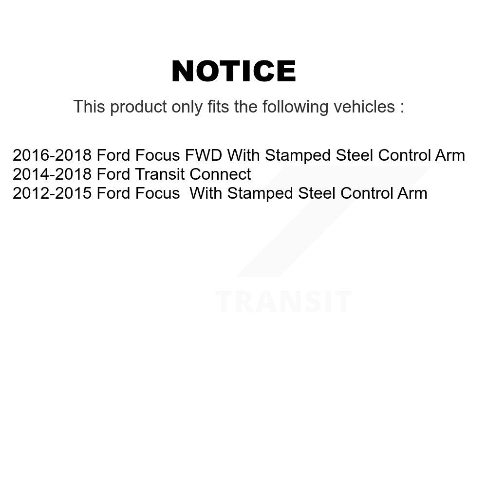 Kit de liaison de biellette de direction, roulement de roue avant gauche, bras de commande inférieur (5 pièces) pour Ford Focu