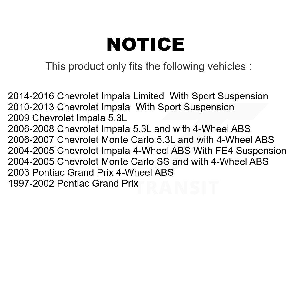 Kit de liaison de biellette de direction, roulement avant inférieur, pour Chevrolet Impala Gran, 5 pièces