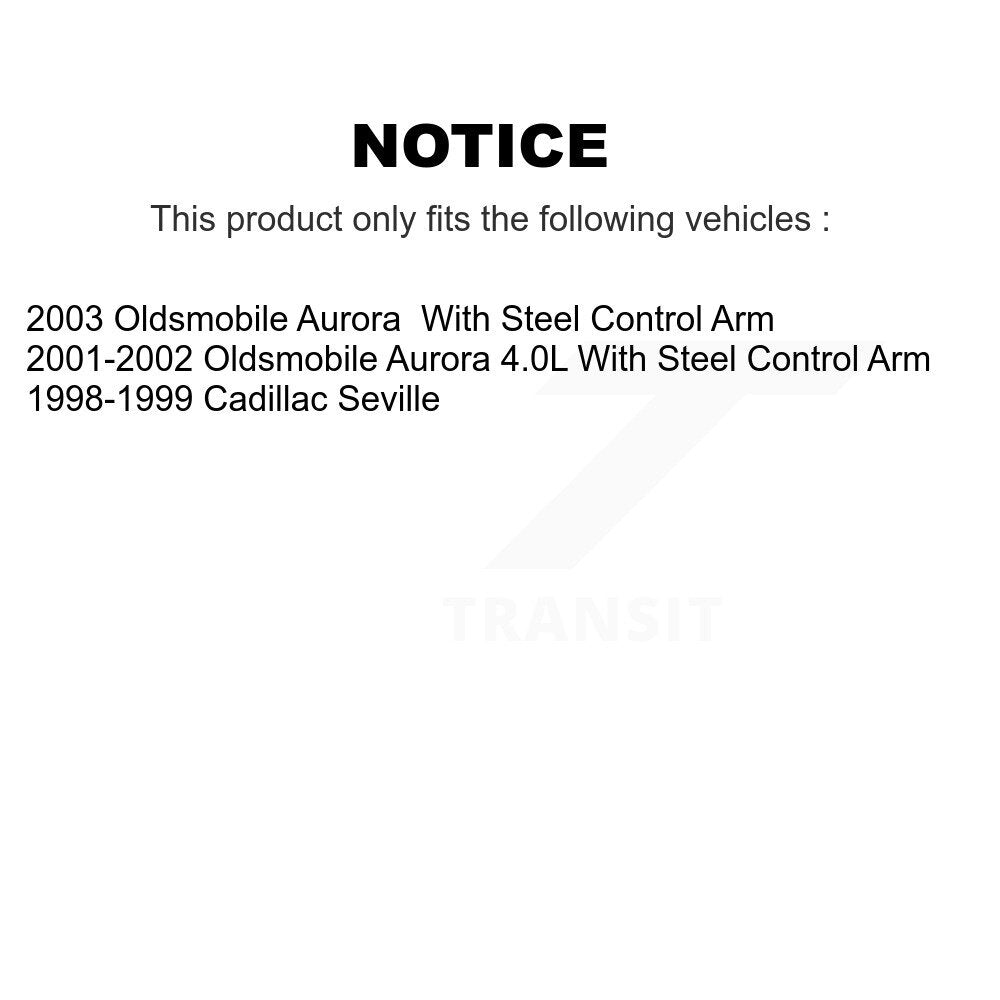 Kit de liaison de biellette de direction, roulement de moyeu avant, Joint à rotule inférieur (5 pièces) pour Oldsmobile Aurora