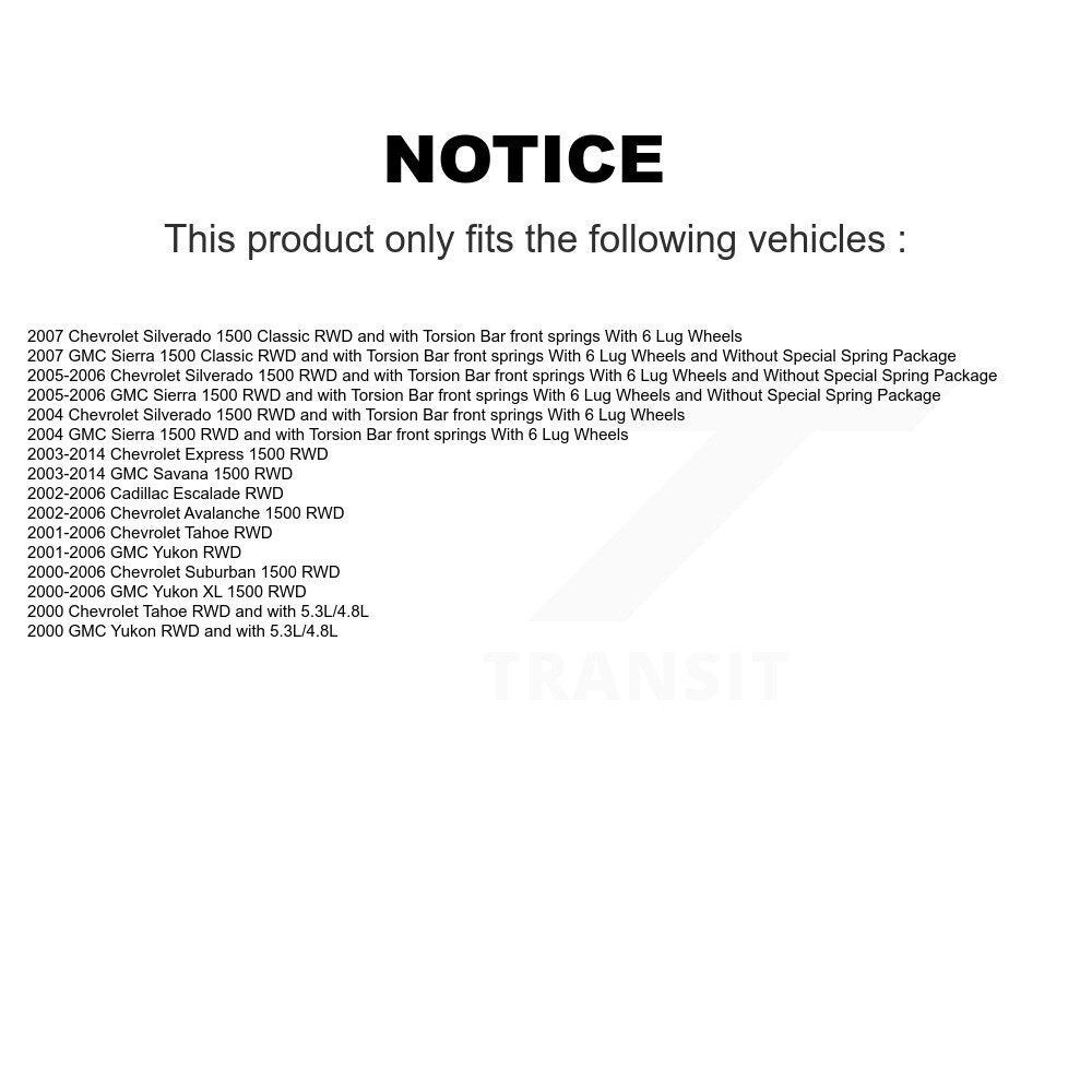 Kit de liaison de bras de commande supérieur, roulement avant, rotule inférieure, pour Chevrolet GMC 150