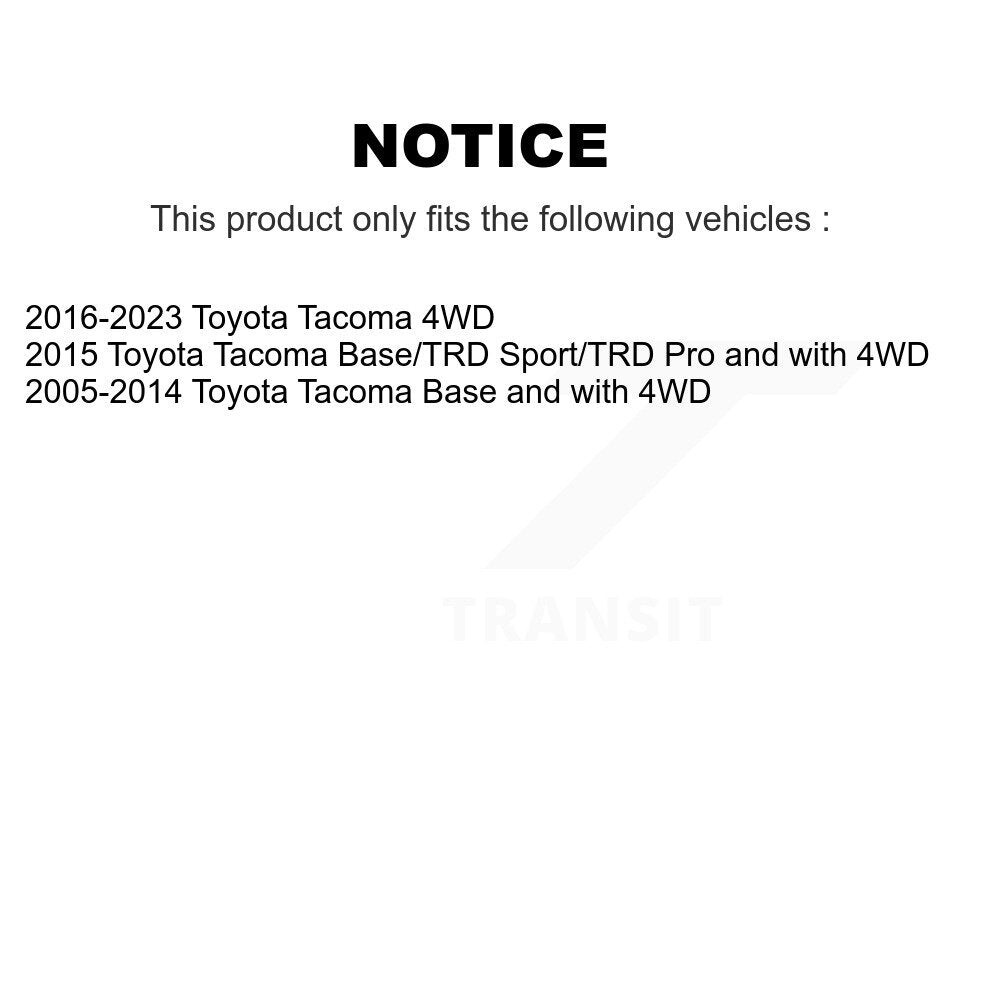 Kit de biellette de direction et de liaison à rotule inférieure, roulement avant droit (5 pièces) pour Toyota Tacoma