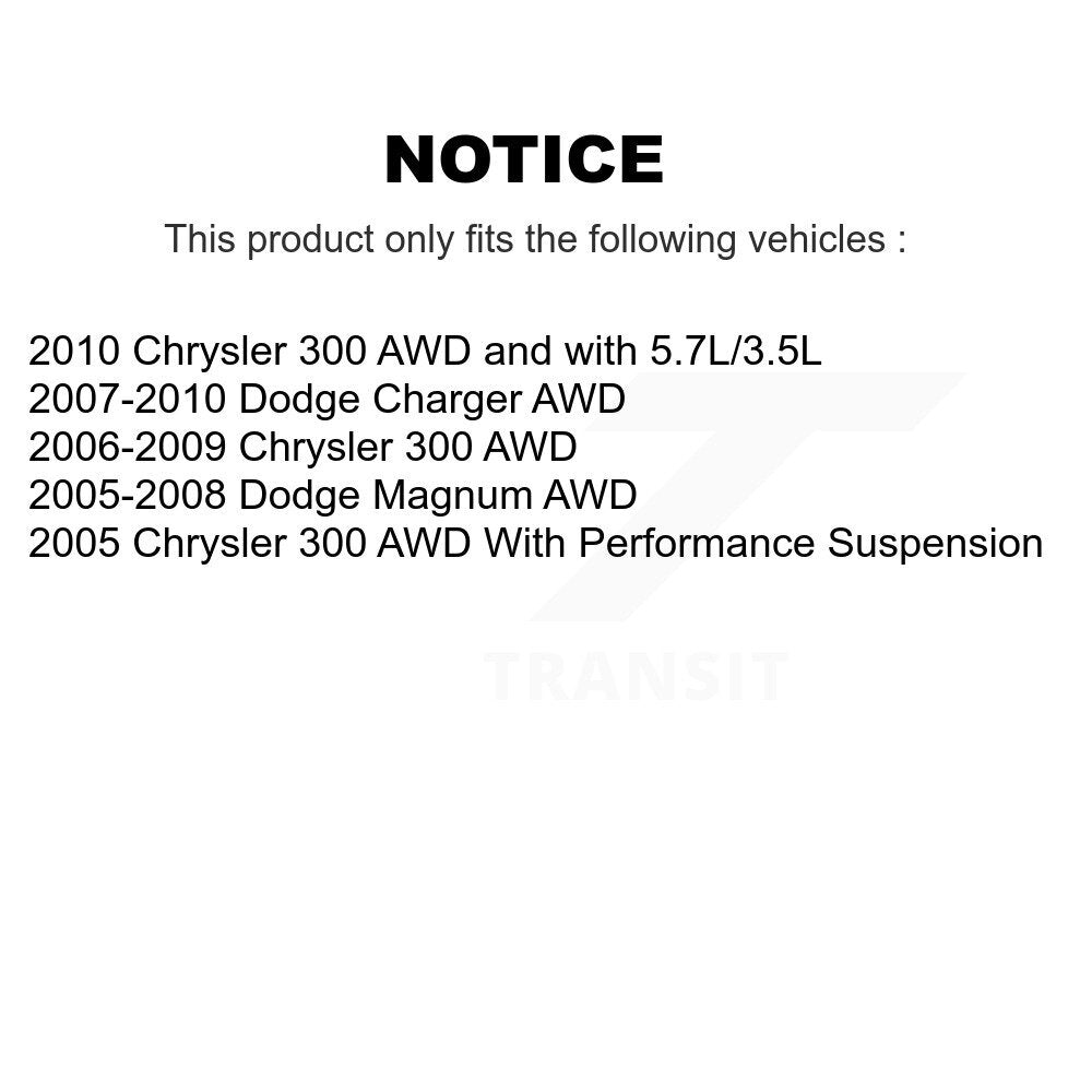 Kit de liaison de biellette de direction, roulement avant droit, bras de commande supérieur inférieur (6 pièces) pour Chrysler