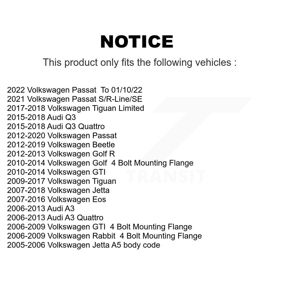 Kit de liaison de biellette de direction extérieure de rotule inférieure de roulement avant (8 pièces) pour Volkswagen Jett
