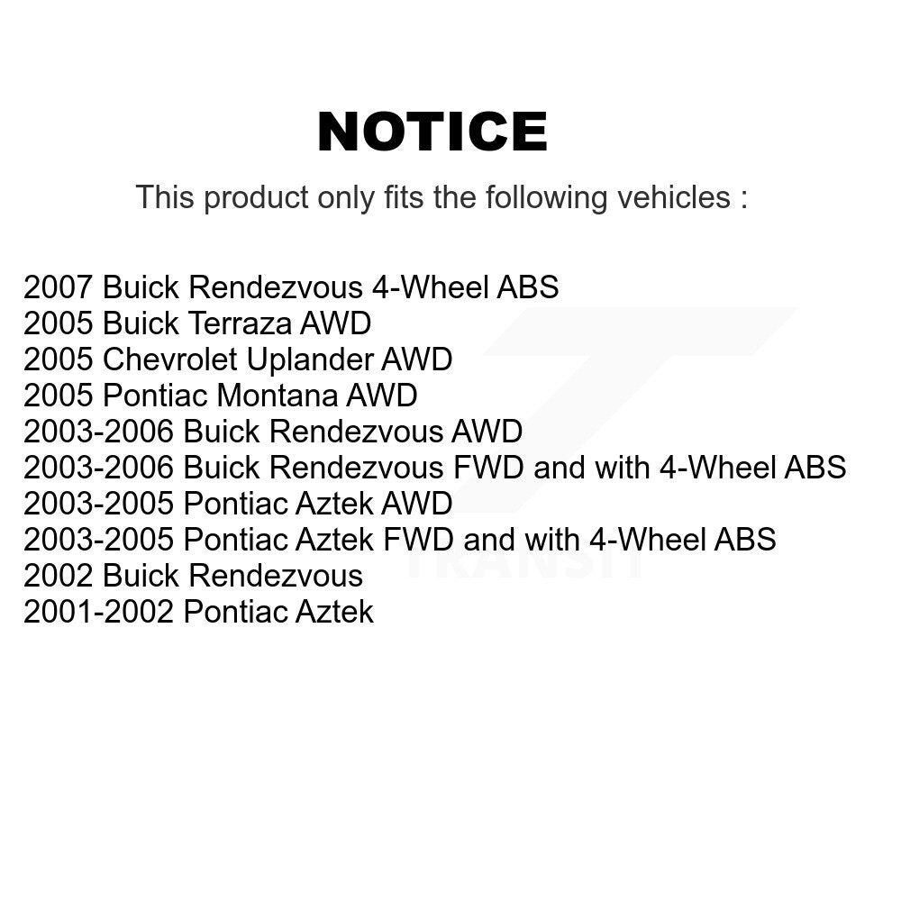 Kit de bras de commande inférieur et de liaison, roulement avant, pour Buick rendez-vous Pontiac Montana