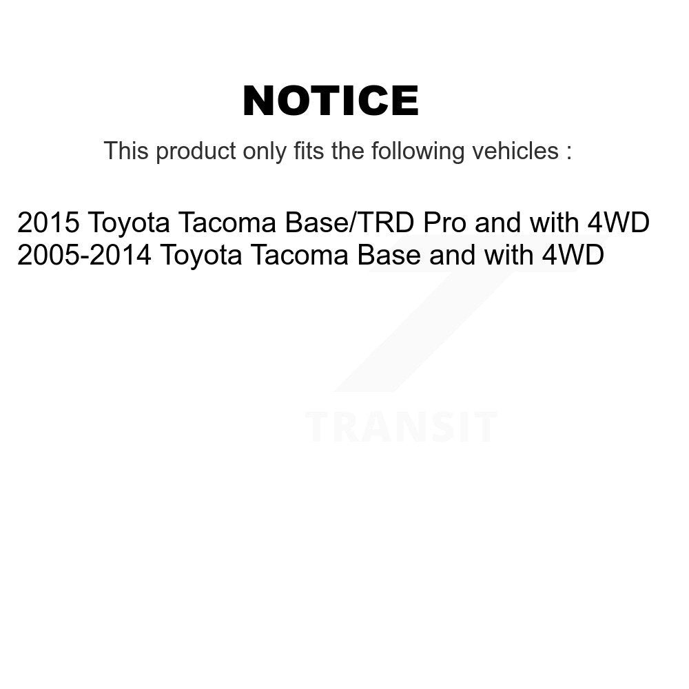 Kit de biellette de direction et de liaison extérieure, bras de commande inférieur, roulement avant (8 pièces) pour Toyota Tacom