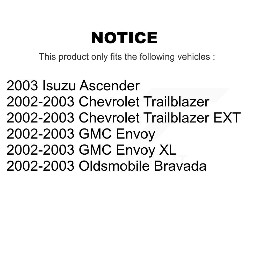 Kit de bras de commande et de liaison inférieurs, roulement avant (6 pièces) pour GMC Chevrolet Envoy XL EXT