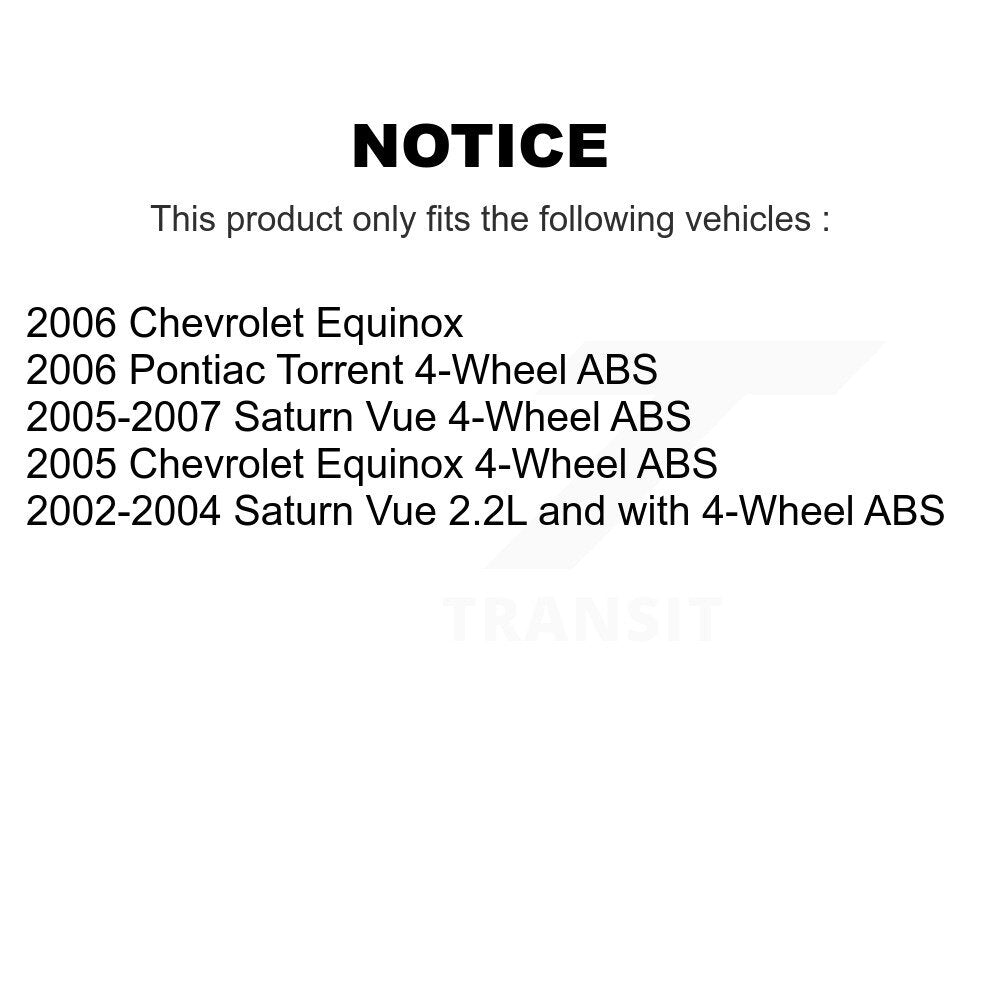Kit de liaison de bras de commande inférieur, roulement avant (6 pièces) pour Saturn Vue Chevrolet Equinox