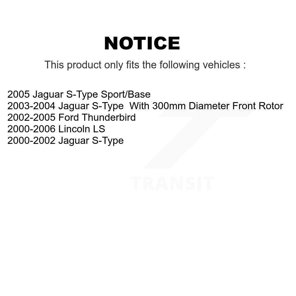 Kit de rotors de frein à disque avant et arrière, pour Ford Thunderbird Jaguar Type S Lincoln LS