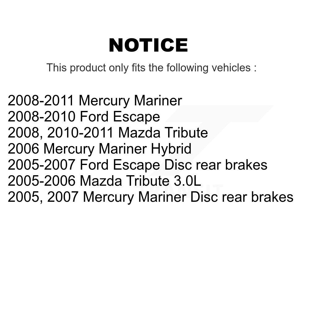 Kit de rotors de frein à disque avant et arrière, pour Ford Escape Mazda hommage Mercury Mariner