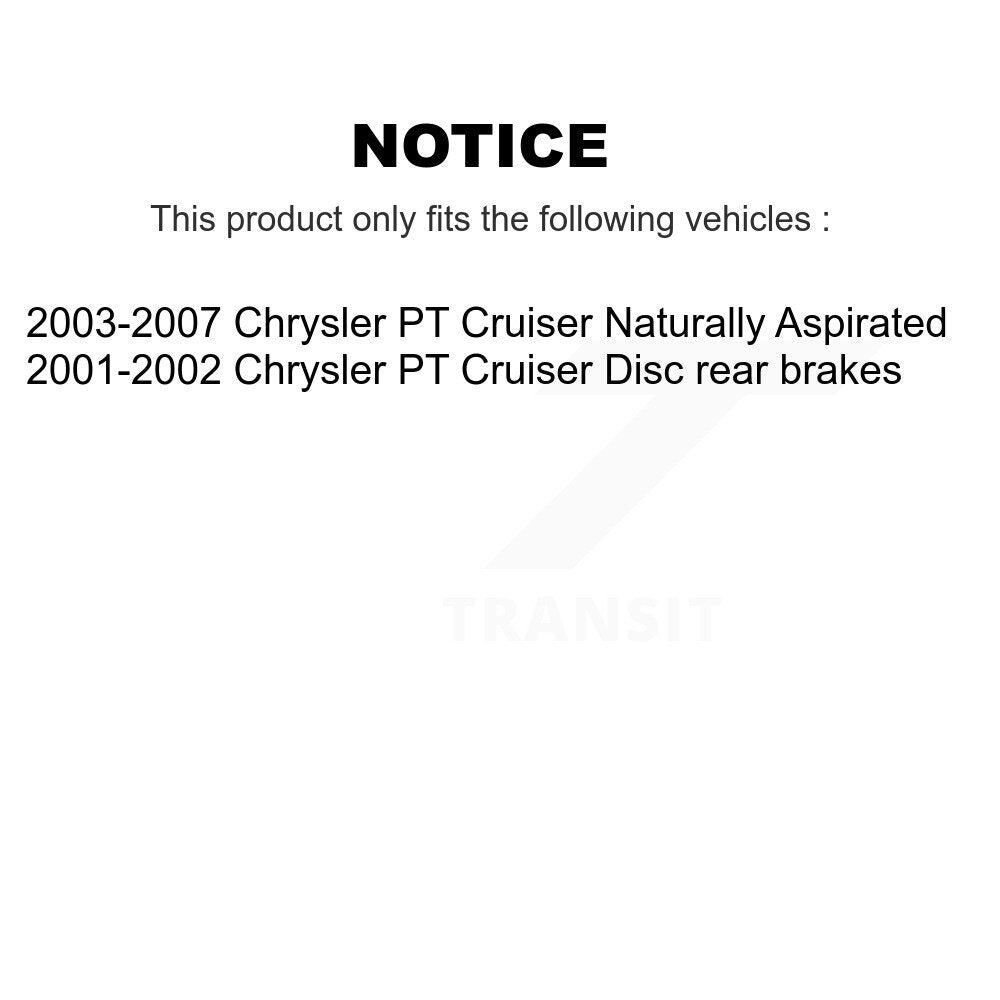 Kit de rotors de frein à disque avant et arrière pour Chrysler PT Cruiser K8-101178