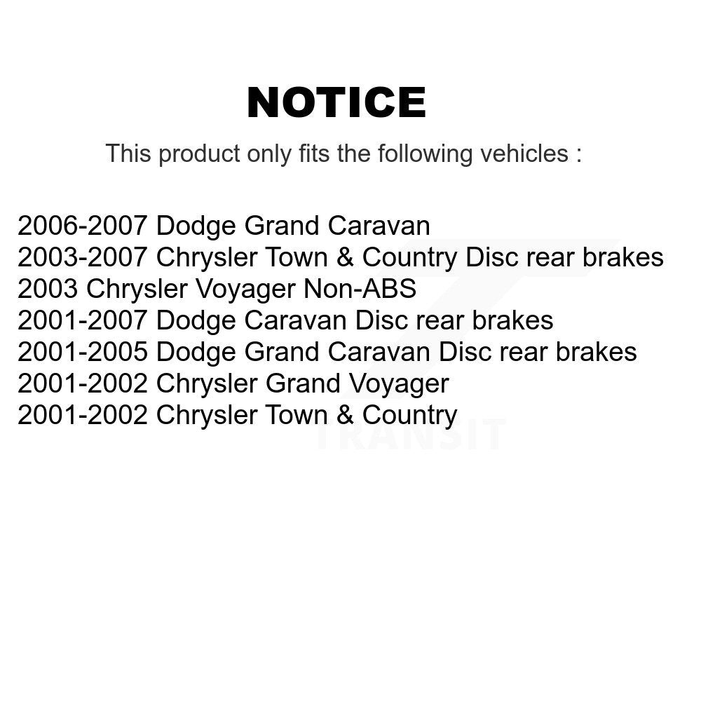 Kit de rotors de frein à disque avant et arrière, pour Dodge Grand Caravan Chrysler Town & Country
