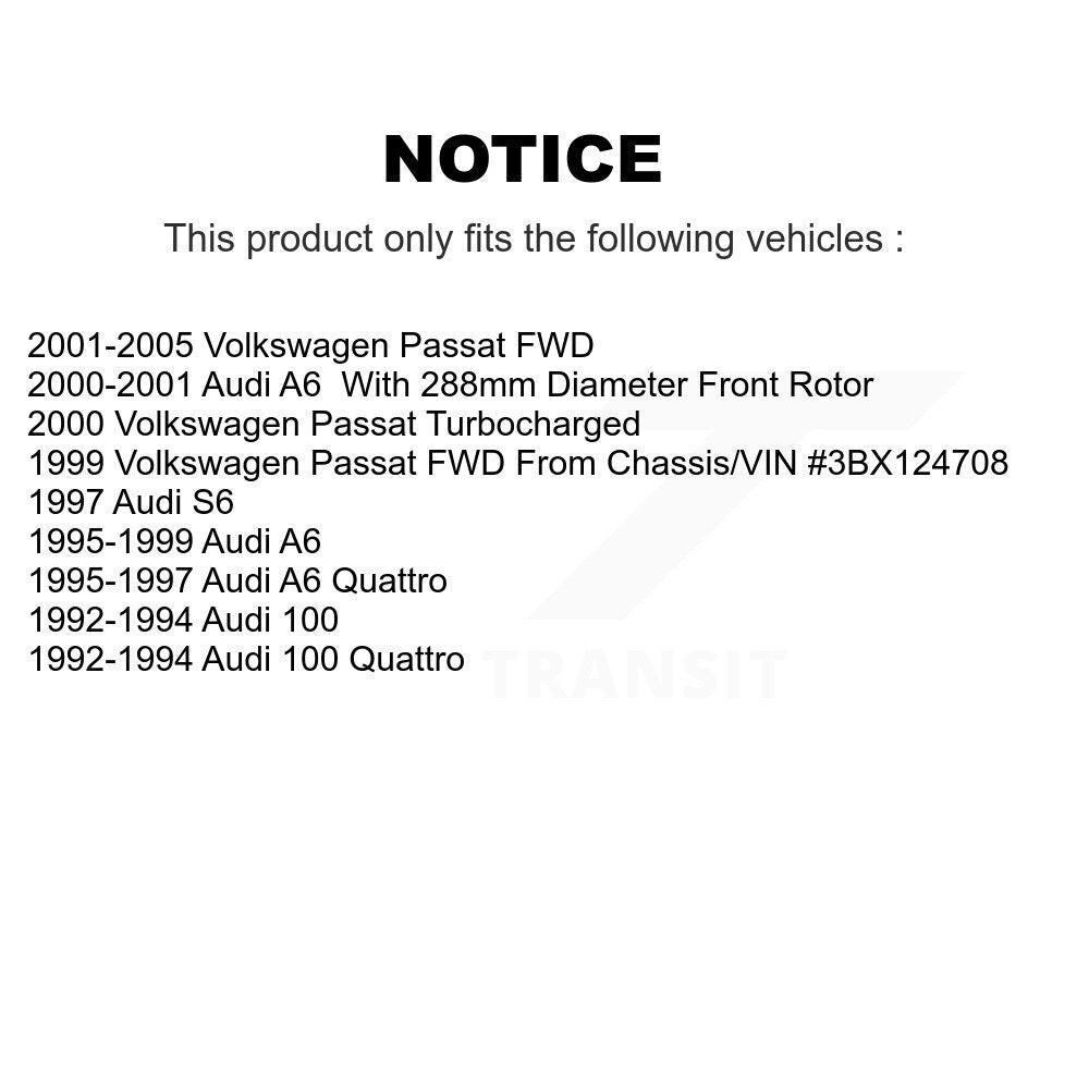 Kit de rotors de frein à disque avant et arrière, pour Volkswagen Passat Audi 100 Quattro A6 S6