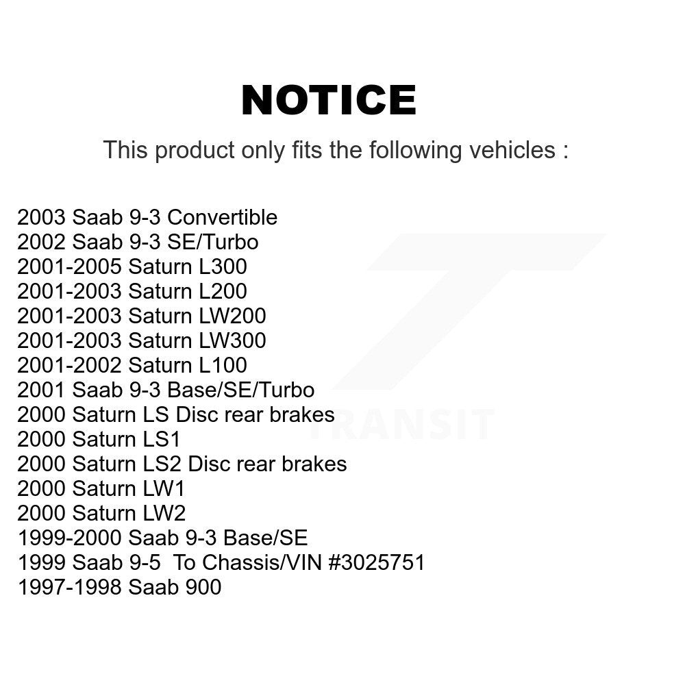 Kit de disques de frein avant et arrière, pour Saab Saturn 9-3 L200 L300 L100 LW200 LS1 900 9-