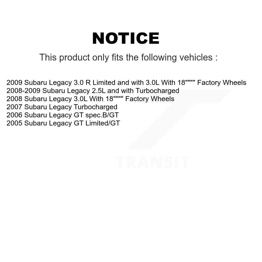 Kit de disques de frein à disque avant et arrière pour Subaru Legacy K8-101410