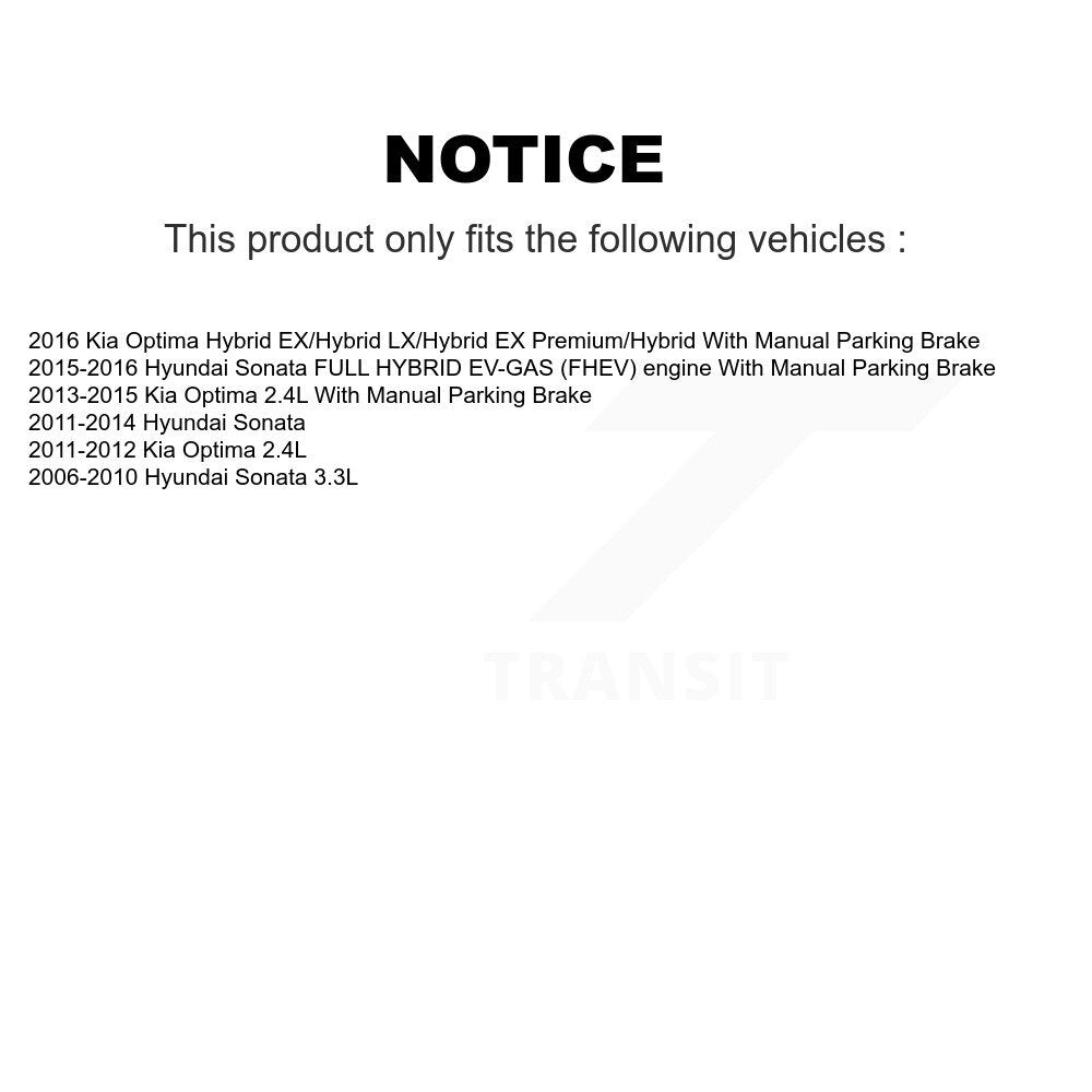Kit de rotors de frein à disque avant et arrière, pour Hyundai Sonata Kia Optima K8-101446