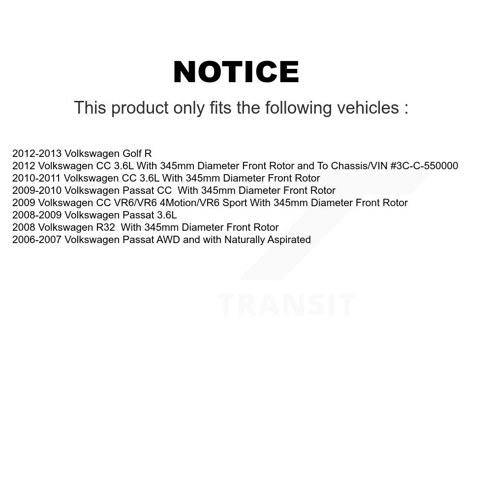 Kit de rotors de frein à disque avant et arrière, pour Volkswagen Passat CC Golf R R32 K8-101459
