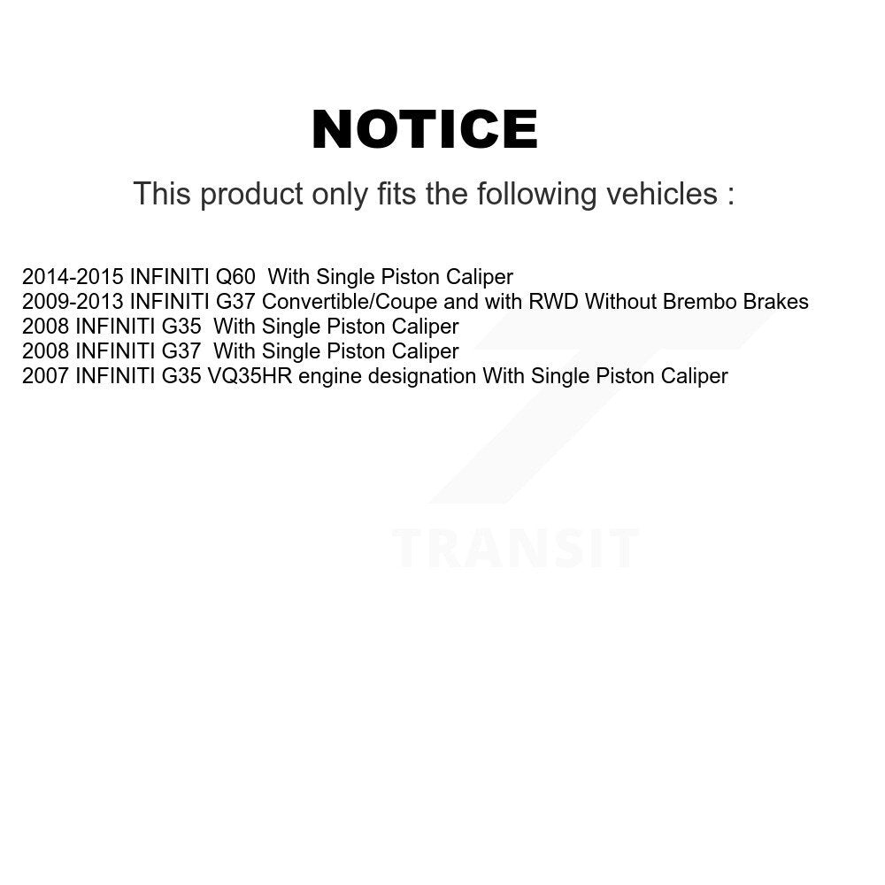 Kit de rotors de frein à disque avant et arrière, pour INFINITI G37 G35 Q60 K8-101495
