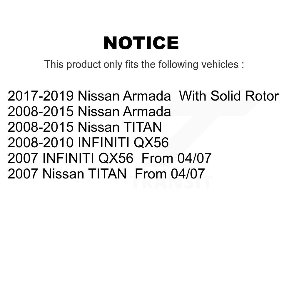 Kit de rotors de frein à disque avant et arrière, pour Nissan TITAN Armada INFINITI QX56 K8-10151