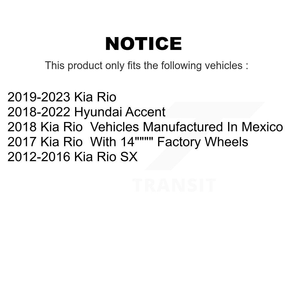 Kit de disques de frein à disque avant et arrière, pour Kia Rio Hyundai Accent K8-101603