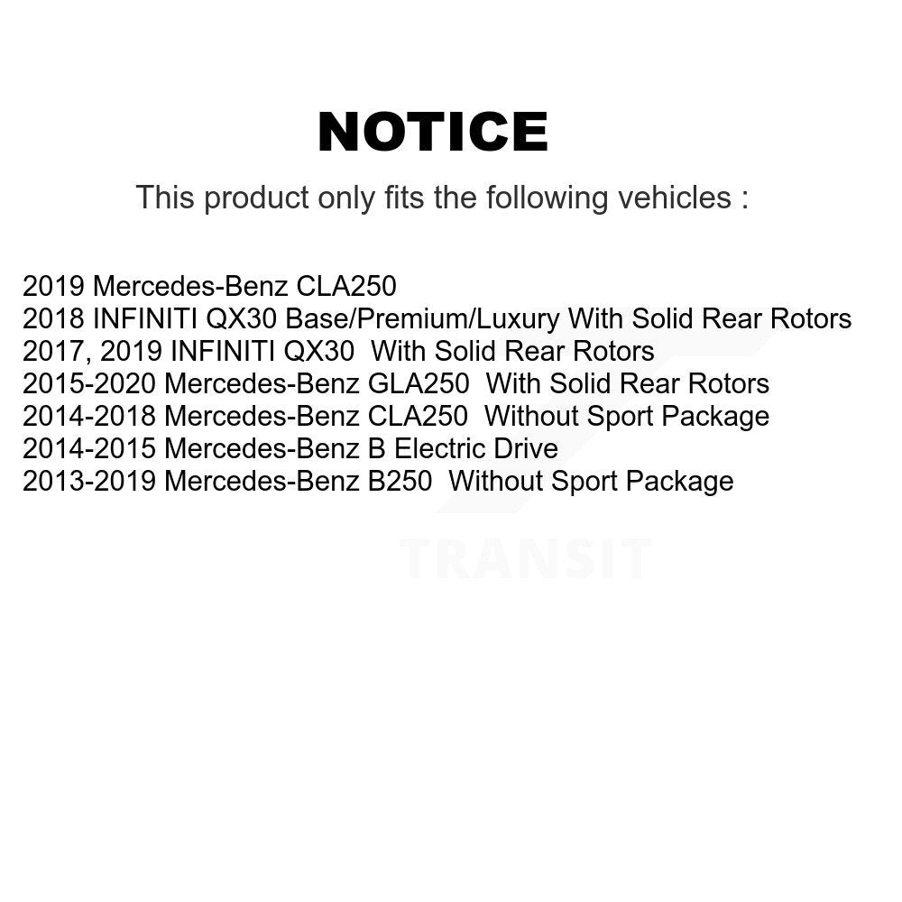 Kit de disques de frein avant et arrière, pour mercedes-benz GLA250 CLA250 B250 INFINITI QX30