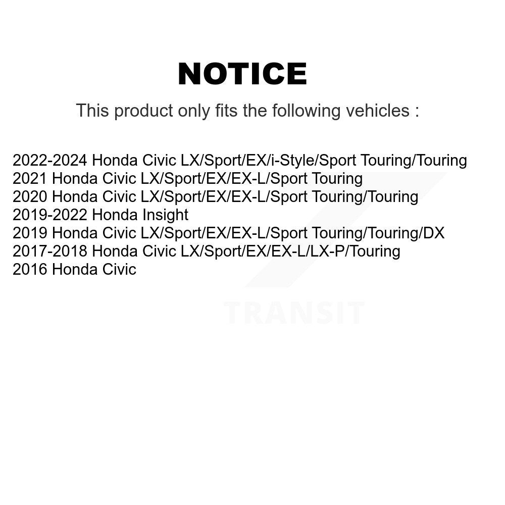 Kit de disques de frein à disque avant et arrière, pour Honda Civic Insight K8-101644