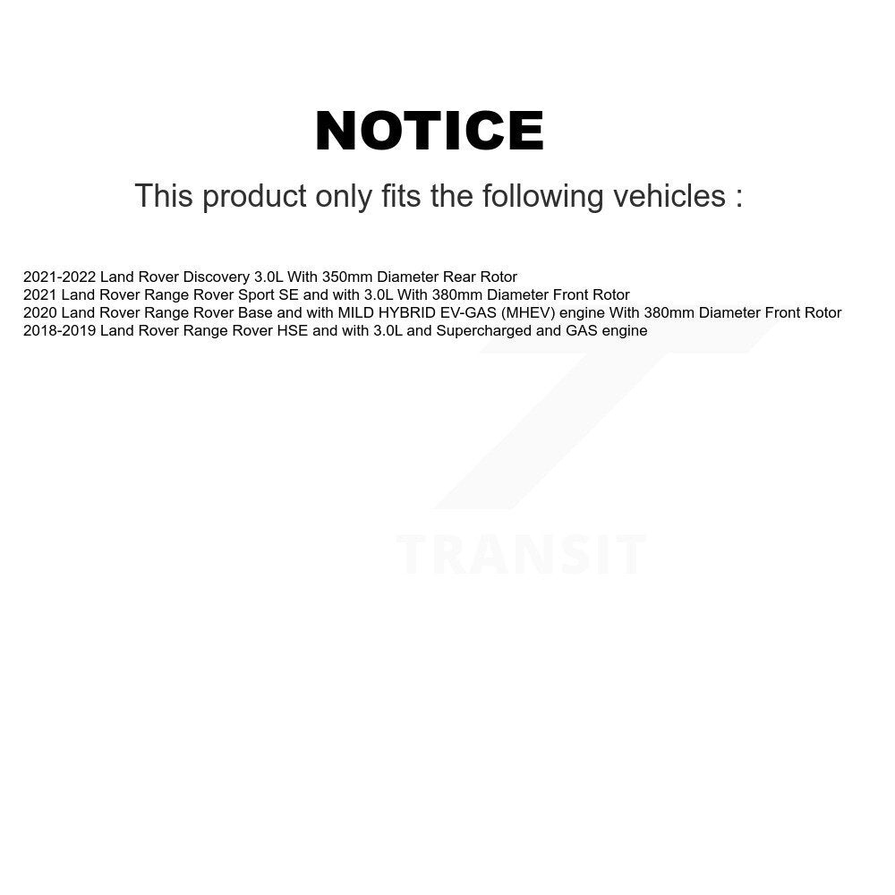 Kit de rotors de frein à disque avant et arrière, pour Land Rover Range Sport Discovery K8-101703
