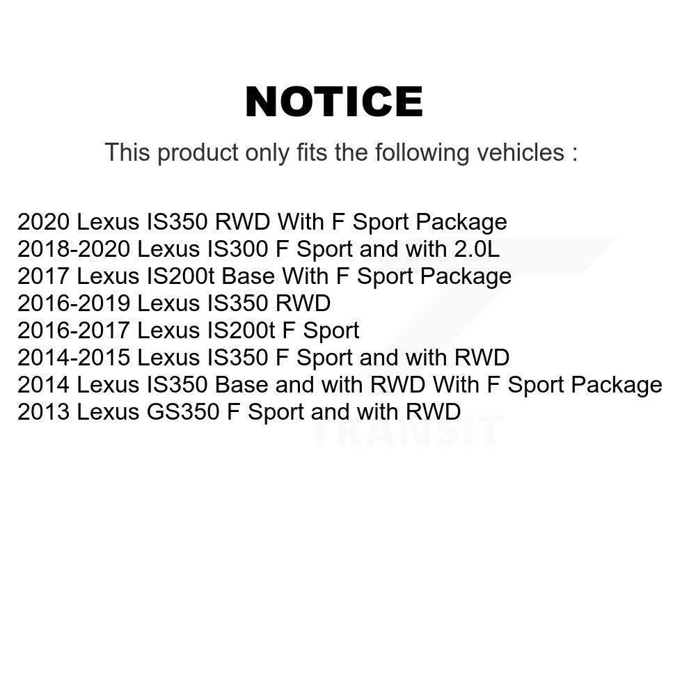 Kit de rotors de frein à disque avant et arrière, pour Lexus IS350 IS300 GS350 IS200t K8-101827