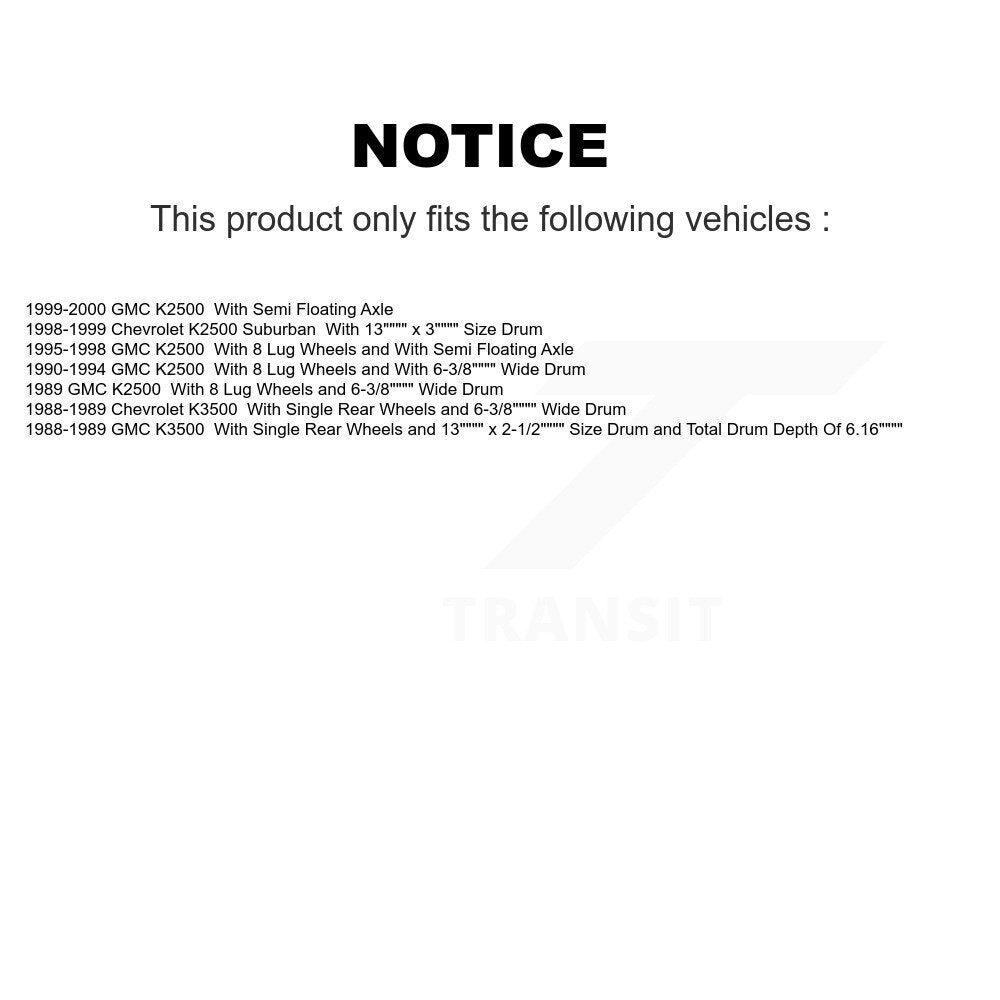 Kit de tambour de Rotors de frein à disque avant et arrière, pour GMC K2500 Chevrolet K3500 Suburban