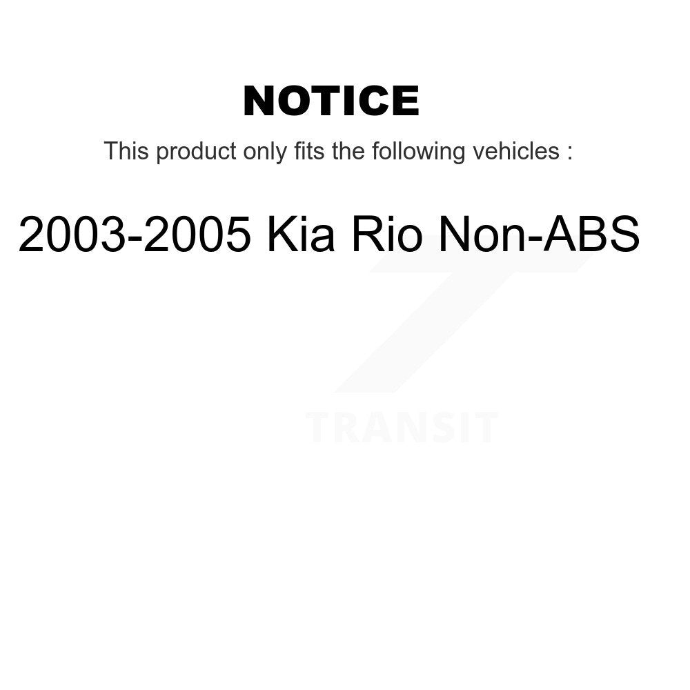 Kit de tambours de rotors de frein à disque avant et arrière pour Kia Rio 2003 – 2005, sans ABS K8-102026