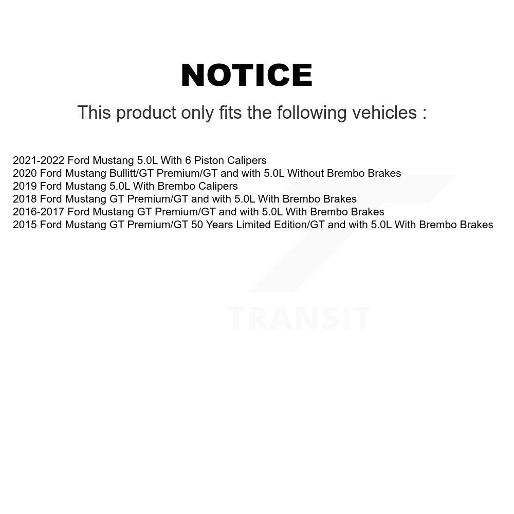 Kit de disques de frein à disque avant et arrière pour Ford Mustang K8-102254