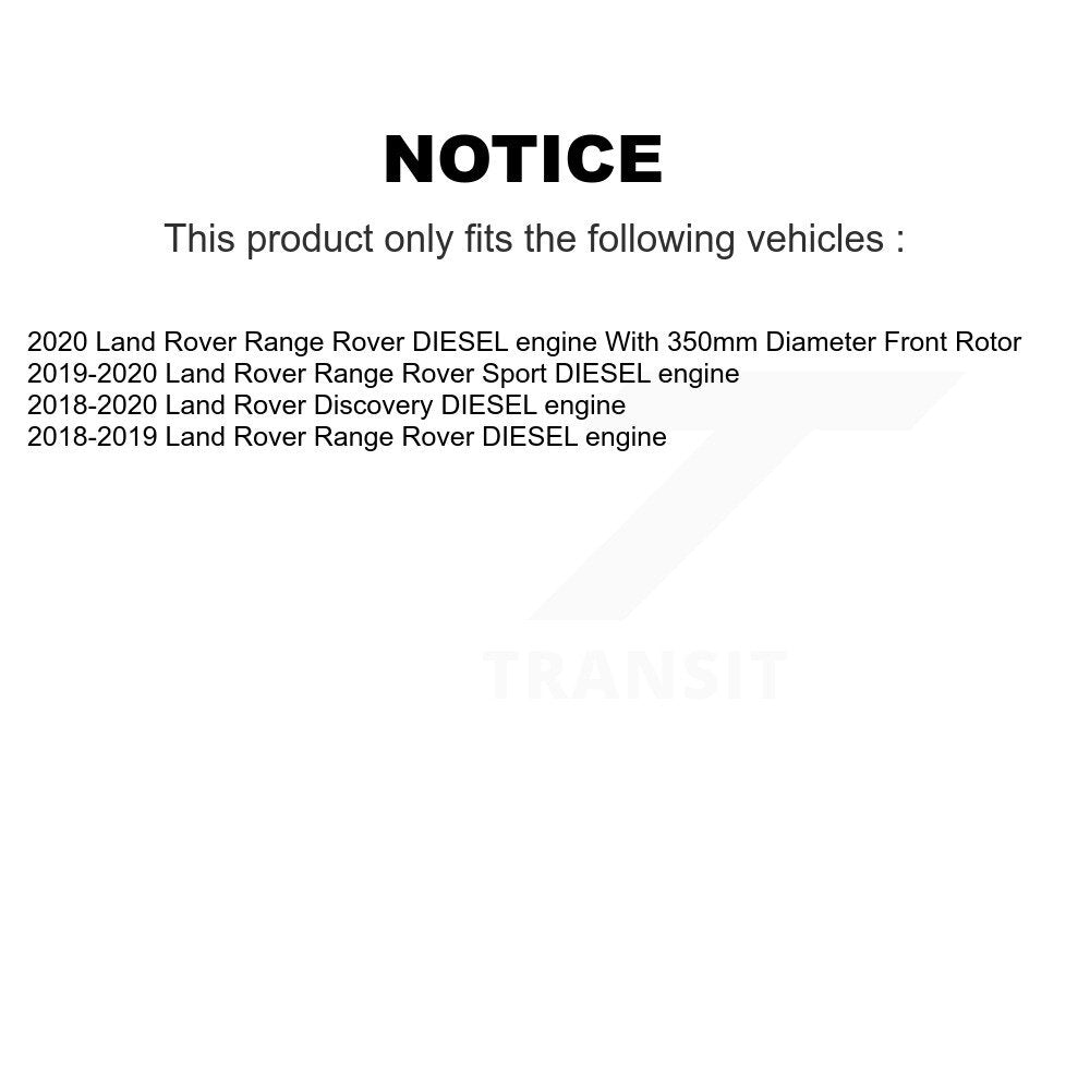 Kit de disques de frein avant et arrière, pour moteur DIESEL Land Rover Range Sport Discovery
