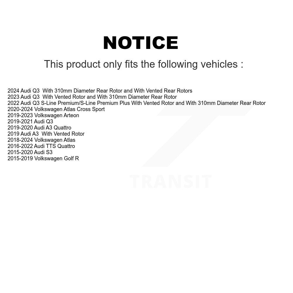Kit de plaquettes de frein arrière en céramique, pour Volkswagen Atlas Audi Q3 Cross Sport Golf