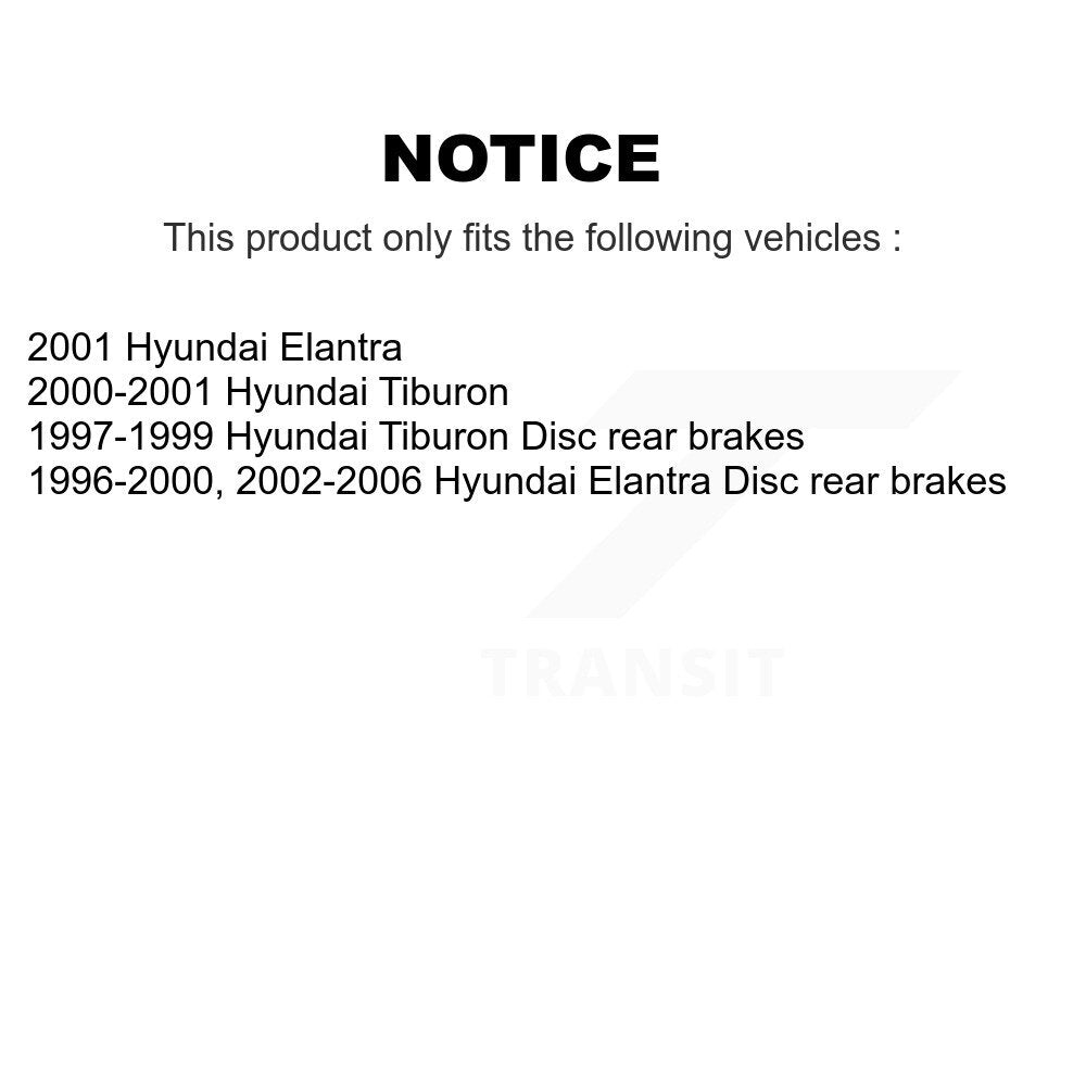 Kit de rotors de frein à disque arrière et plaquettes en céramique pour Hyundai Elantra Tiburon