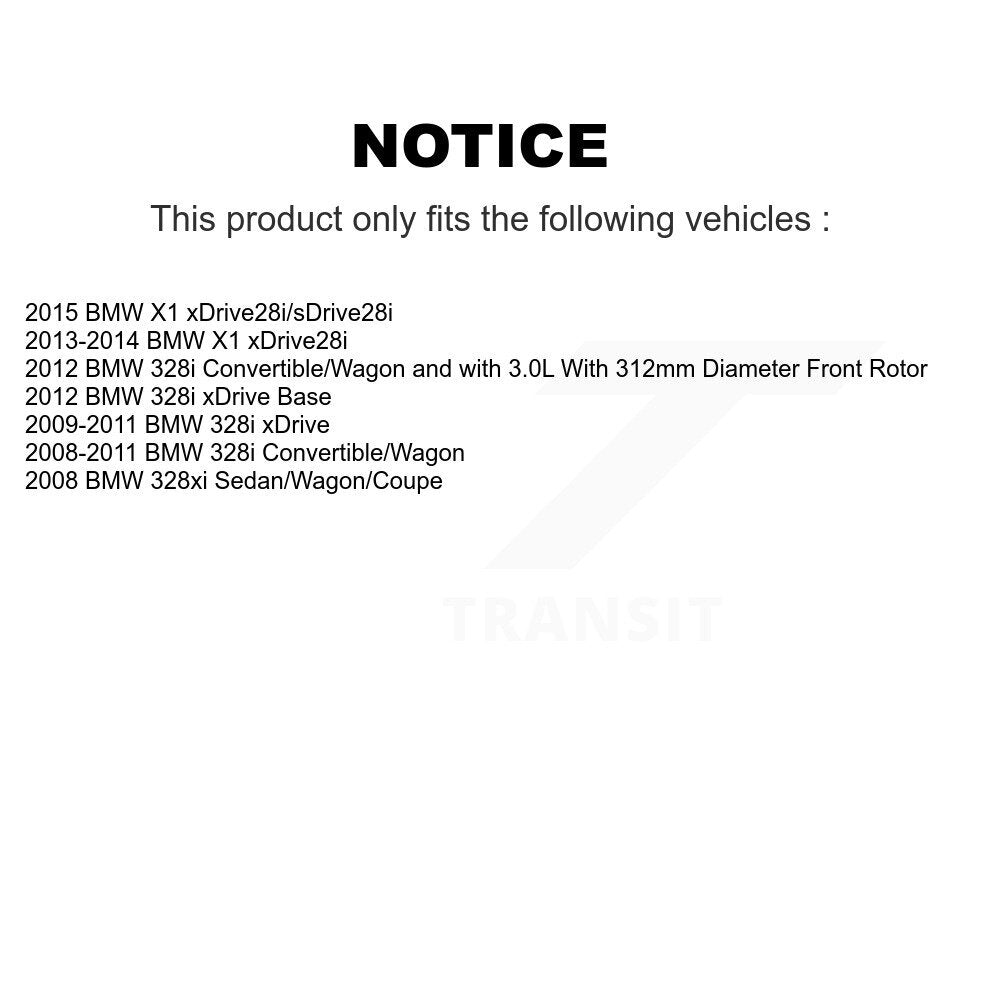 Kit de plaquettes semi-métalliques avant et arrière et Rotor de frein à disque, pour BMW 328i xDrive X1 328x