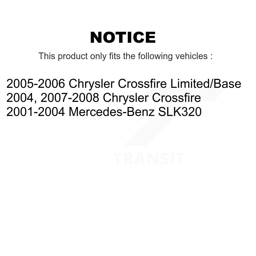 Kit de rotors de frein à disque à plaquettes semi-métalliques avant et arrière, pour Chrysler Crossfire SLK32