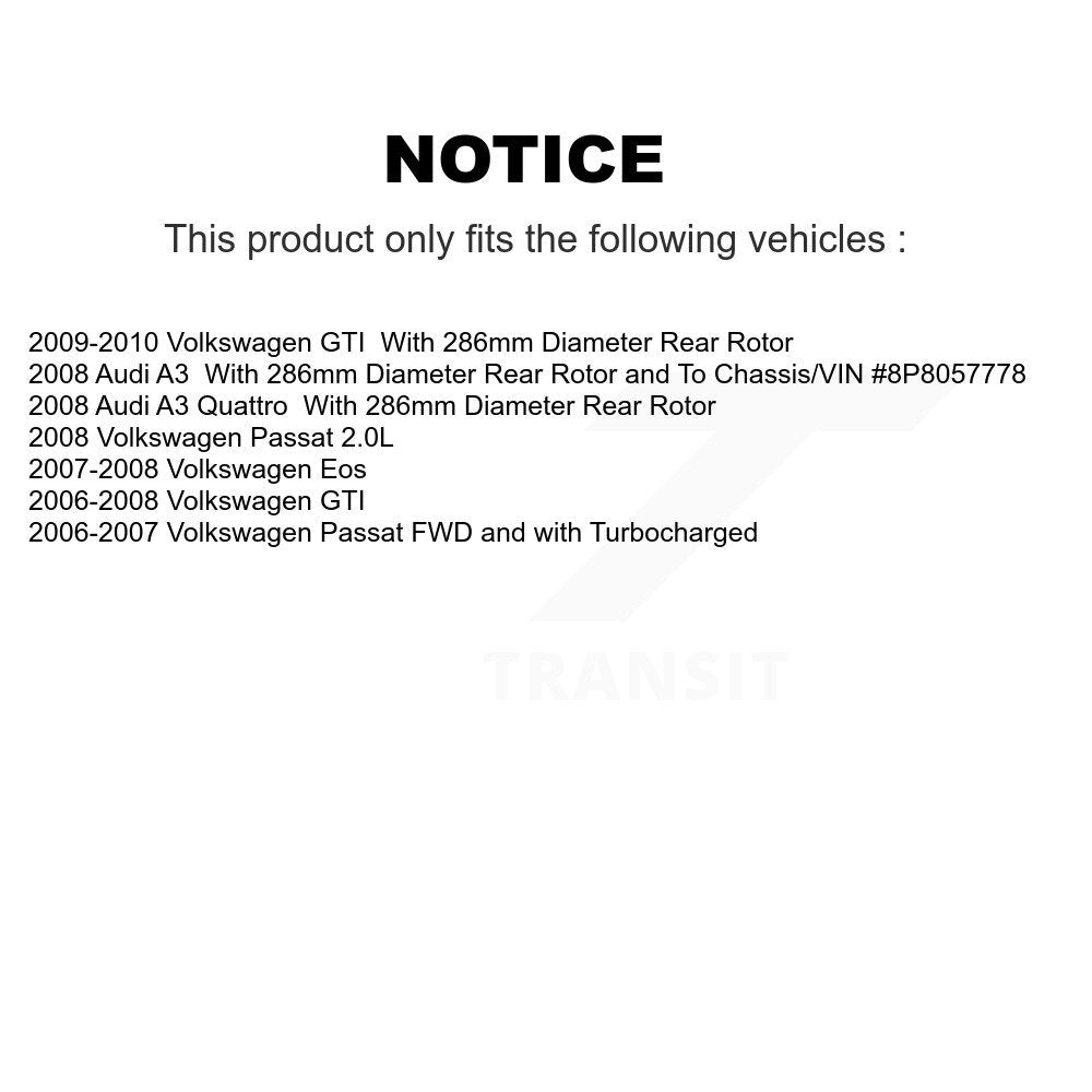 Kit de plaquettes en céramique et Rotor de frein, semi-métalliques, avant et arrière, pour Volkswagen GTI Passa