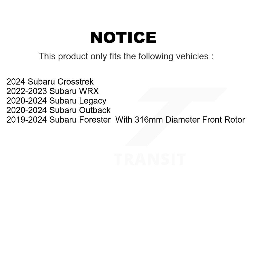 Kit de plaquettes en céramique pour Rotor de frein à disque avant, pour Subaru Forester Outback Crosstrek WR
