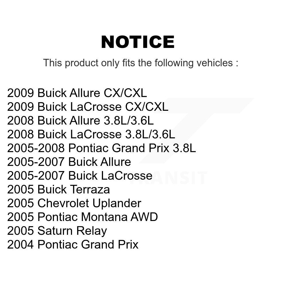 Kit de rotor de frein avant et de plaquettes en céramique pour Buick Pontiac LaCrosse Grand Prix Allur