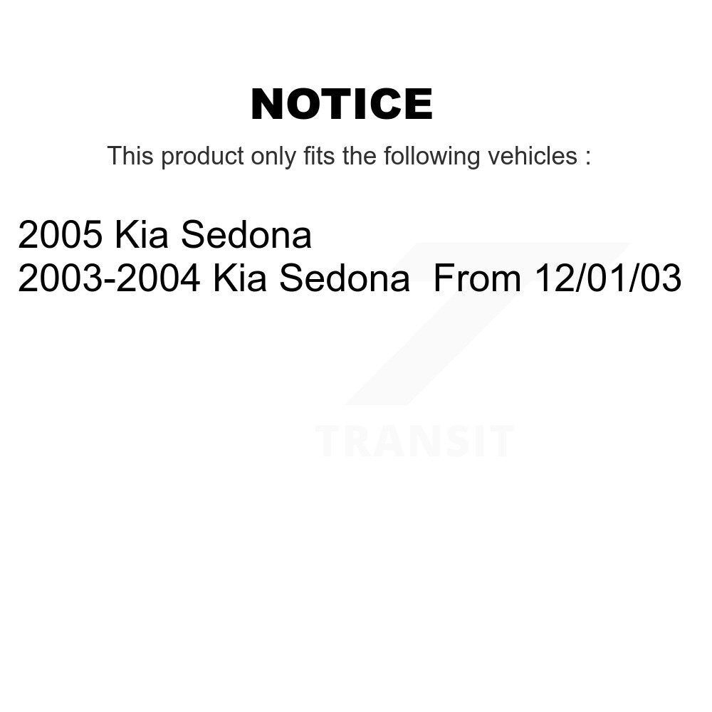 Kit de disques de frein à disque avant et plaquettes en céramique pour Kia Sedona K8A-103989