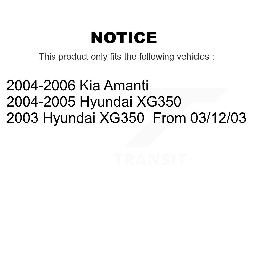 Kit de rotors de frein à disque avant et plaquettes en céramique, pour Kia Amanti Hyundai XG350