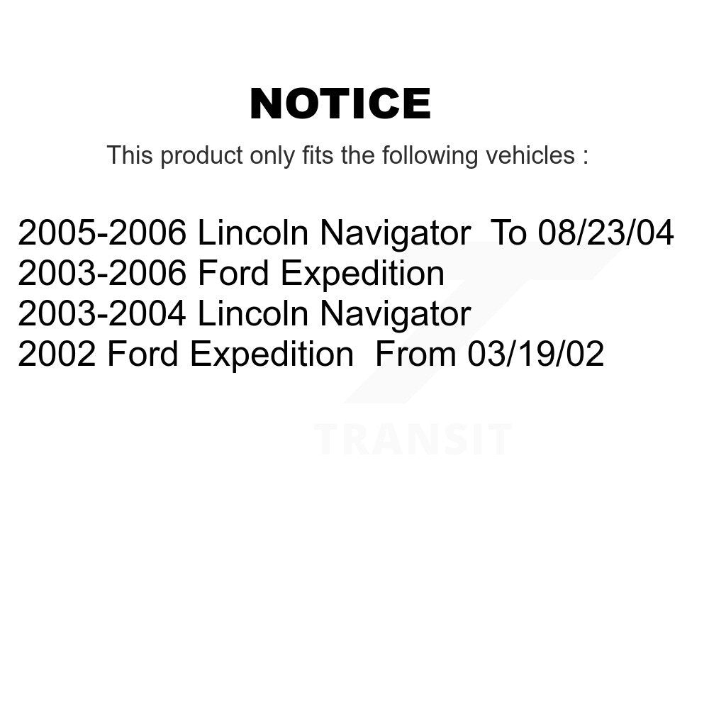 Rotors de frein avant et kit de plaquettes semi-métalliques pour Ford Expedition Lincoln Navigato