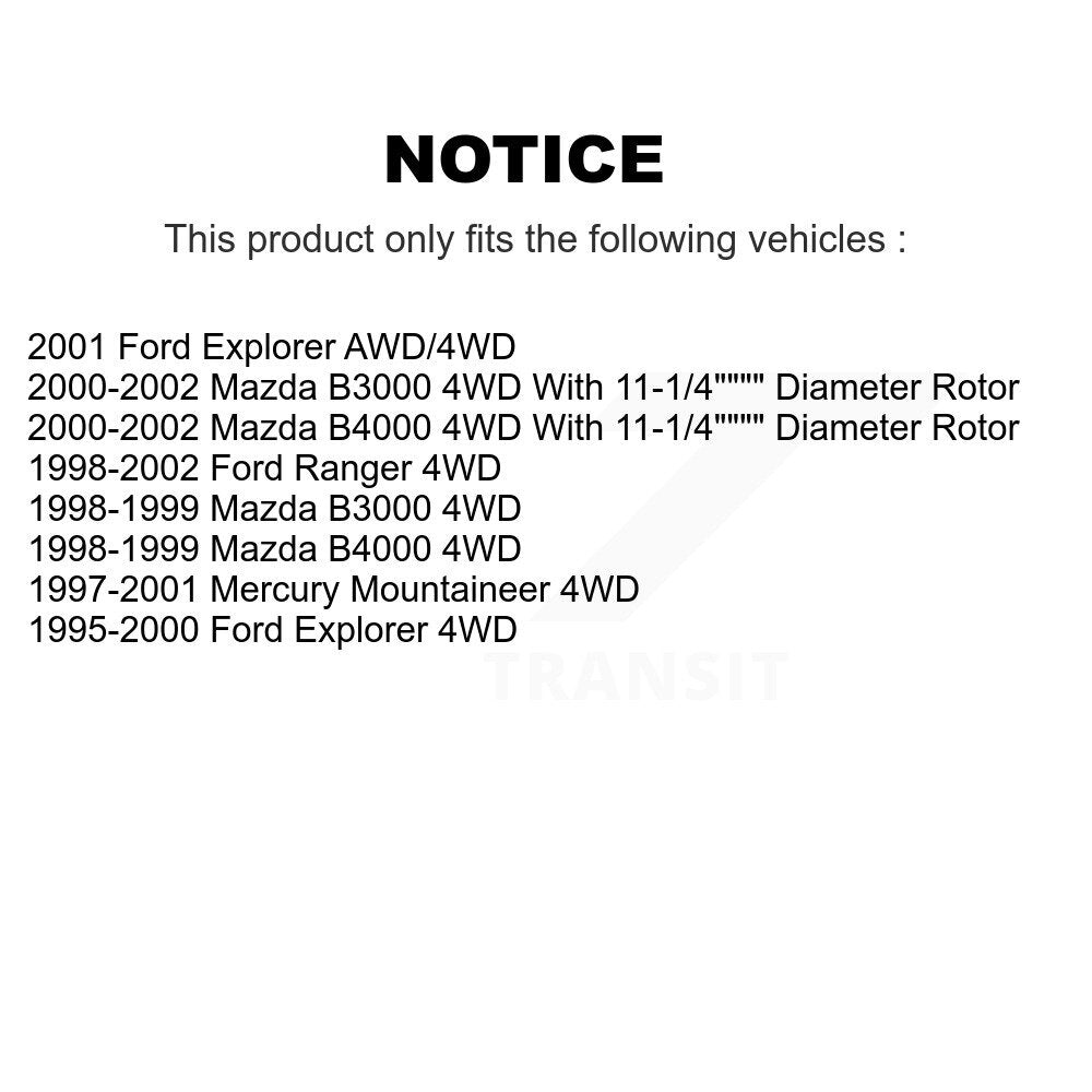 Kit de rotor de frein avant et de plaquettes semi-métalliques pour Ford Ranger Explorer Mazda B400